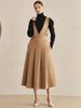 Nub V-Neck Sleeveless Flare Dress - Beige