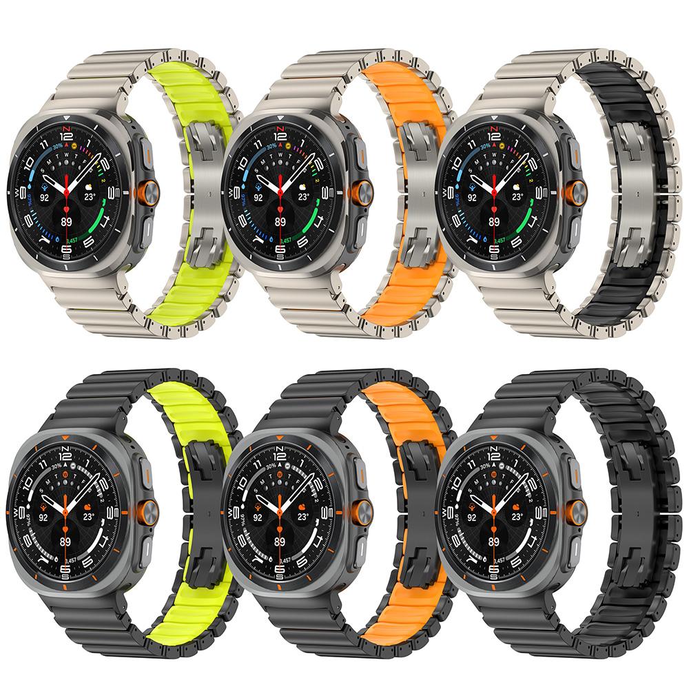 Titanium Rubber Strap for Samsung Galaxy Watch Ultra 2025 47mm Luxury Metal Band Correa For samsung GALAXY ULTRA 7 47MM Bracelet