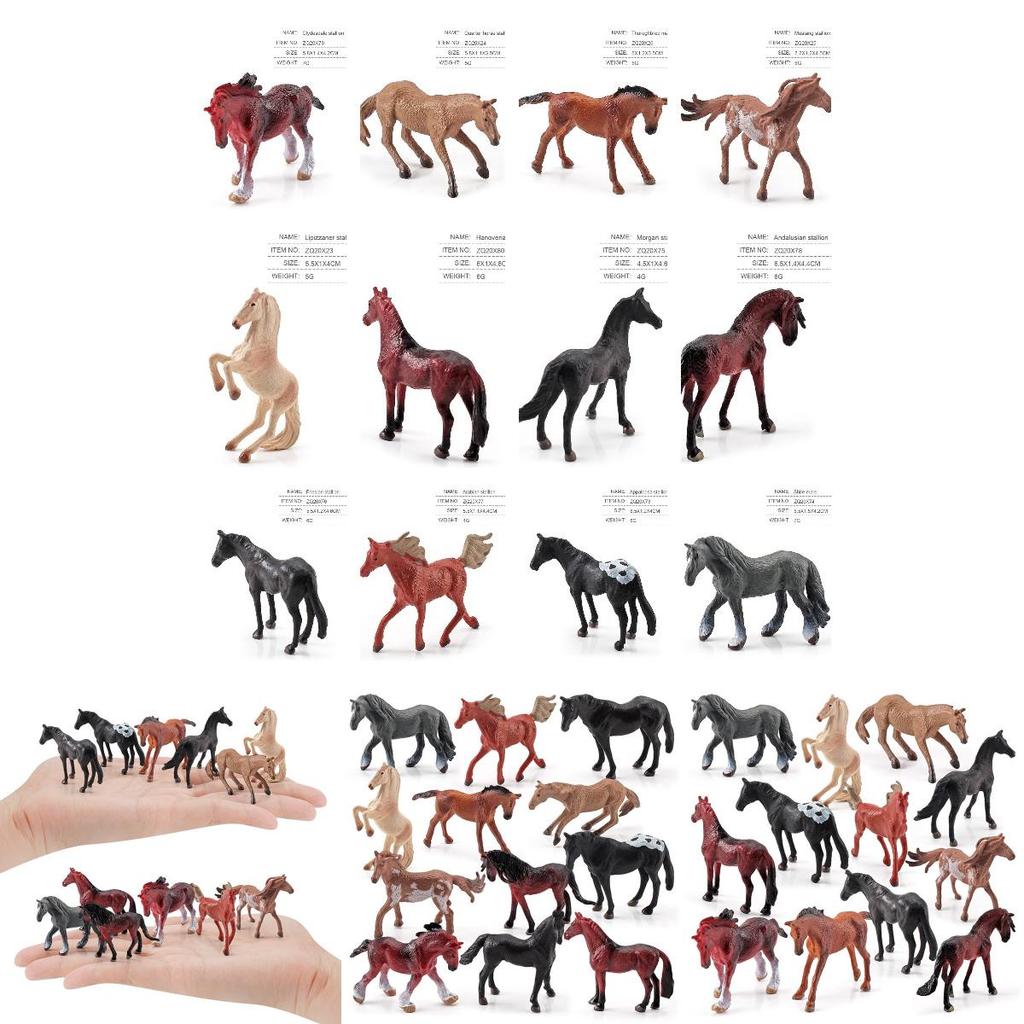 Realistic World Horse Model Set Static Miniatures Of Keat Marshal Morgan And Freis
