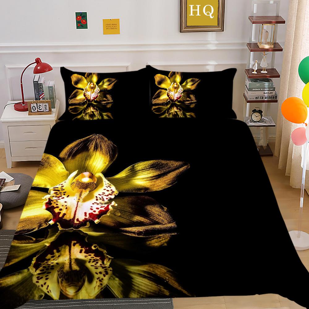 3D Flowers Printing Bed Cover King Size Bed Clothes Polyester Bedspreads Girl Fashion Home Bedclothes