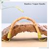 2 Pack Bamboo Teapot Handle Replacement Accessories for Ceramic & Pottery Tea Pots & Kettle - U-Shape Handle, 4 Inch