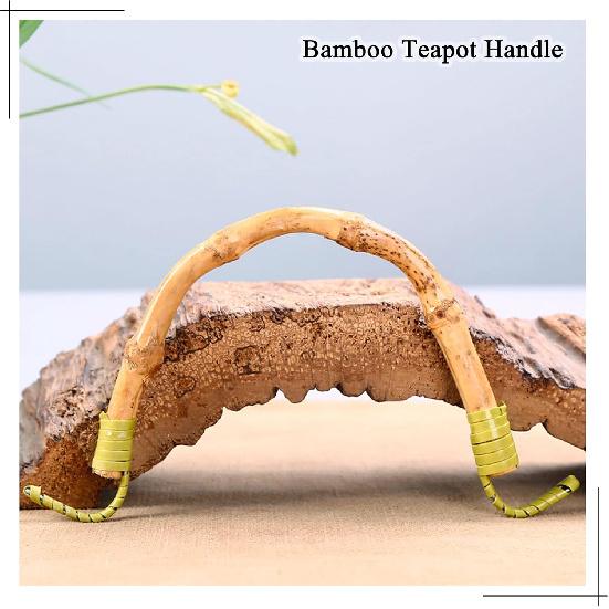 2 Pack Bamboo Teapot Handle Replacement Accessories for Ceramic & Pottery Tea Pots & Kettle - U-Shape Handle, 4 Inch