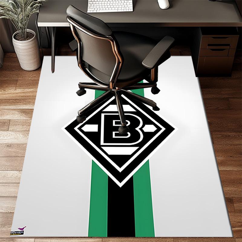 Green Black Borussia Rug for Living Room, Game Rooms, Office, Bedroom, Office Floor Mat Playful Design, fan gifts Christmas decor