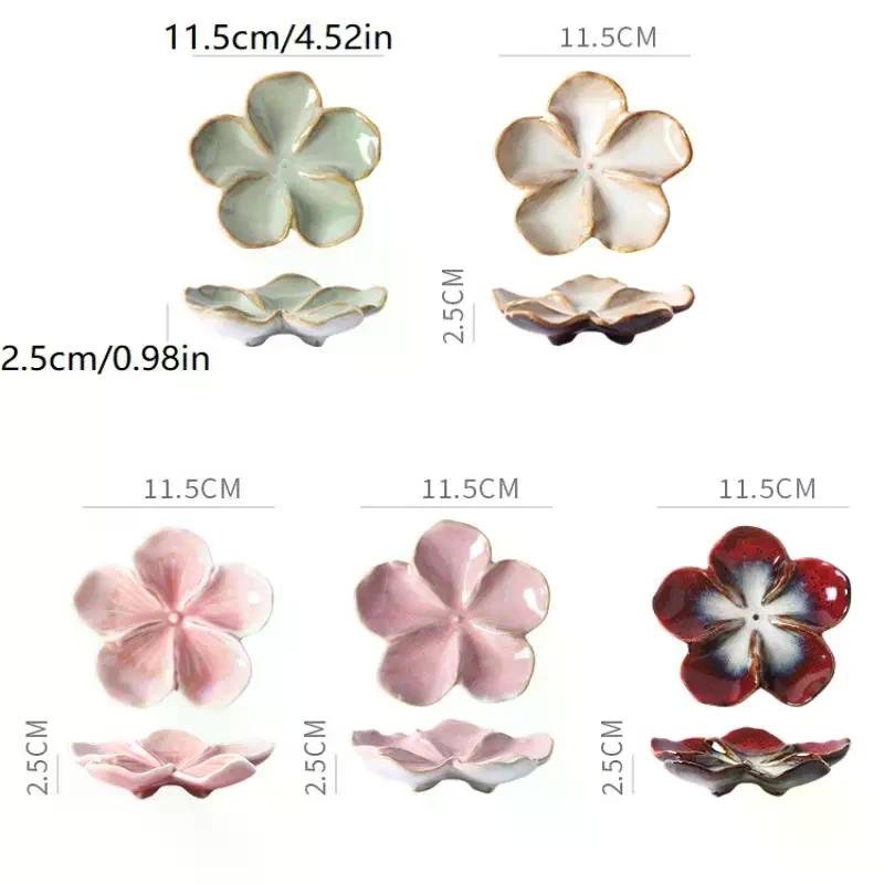 1PCS Ceramic Craft Dish Flower Shaped Small Dish Creative Dipping Sauce Small Dish Multi-color Kiln Transformed Dish Gift