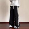 JYL Men's Wide-Leg Jeans American Cartoon Towel Embroidered Winter Loose Denim Pants