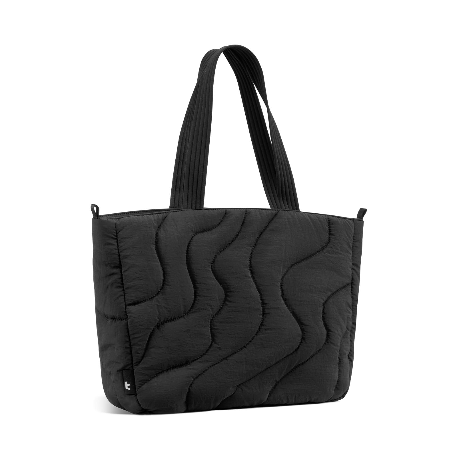 

[tomtoc] Fluffy Tote Bag, Large Capacity, Lightweight Shoulder Bag, Compatible with 15-16 Inch MacBooks, A4 Size, Soft Quilted Shoulder Bag,