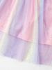 Spring/Summer 2026 Girls' Ruffle Sleeve Mesh Dress with Cute Animal Print