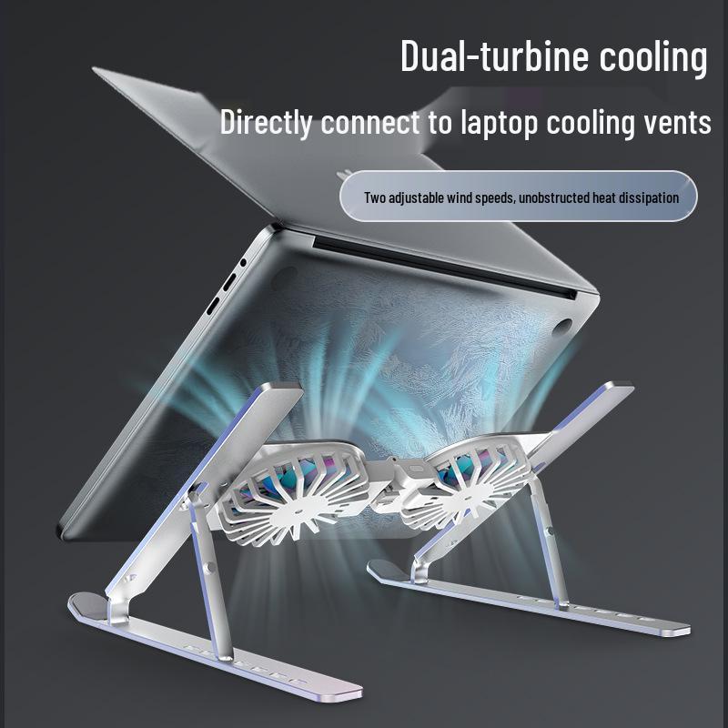 

Portable Foldable Laptop Cooler Stand with Turbine Fan
