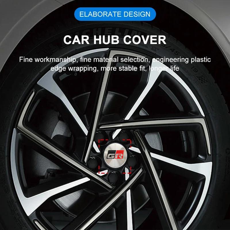 For Toyota Car Wheel Center Hub Caps Sticker Auto Emblem Wheel Center Cap Yaris Corolla Rav4 CHR Auris Cruiser Prius Voxy