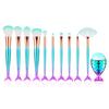 11PCS Makeup Brush Mermaid Fishtail Foundation Eyeshadow Makeup Brush Set Women Beauty Make Up Tools