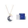 Swarovski Naszyjnik z wisiorkiem w kształcie księżyca Luna dla kobiet Różowe złoto Niebieski 5671585