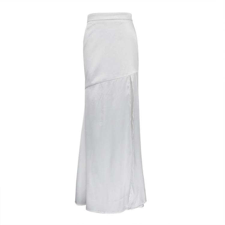 Women's Fashion Split Long Half-body Skirt Spring High Waist Draped Slim Fishtail Half Skirt