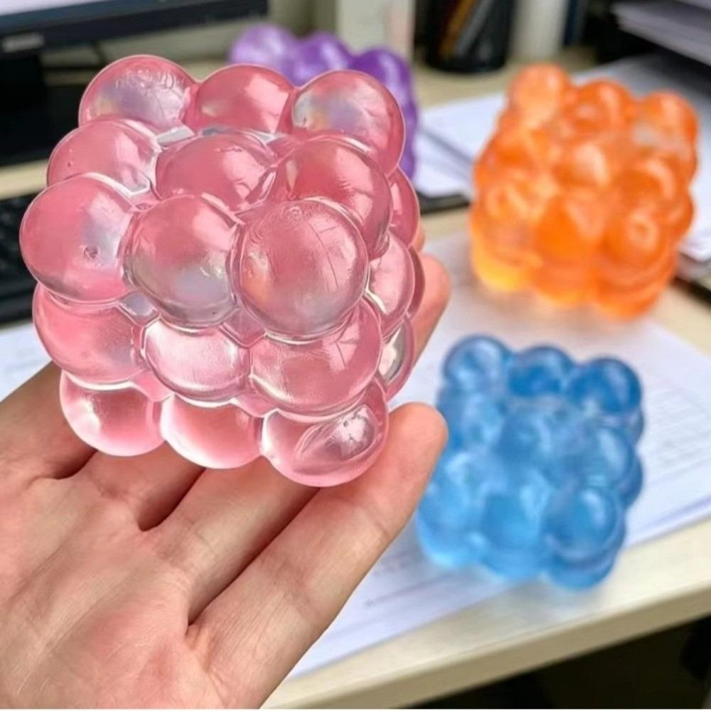 Jelly Glossy Cube Fidget Toy Simulation Cube Cube Squeeze Toy Bubble Cube Desktop Ornament