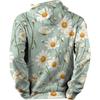 Hoodie with Long Sleeves, 3D Printed White Daisy Pattern Sweatshirt with Pockets Sportswear