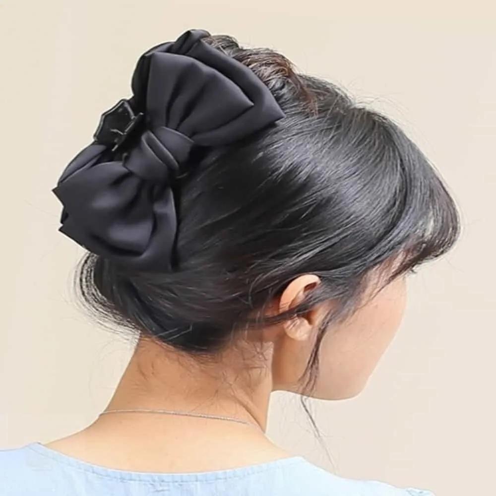 ASSHOP Silk Large Ribbon Black Claw Clip Premium Claw Clip