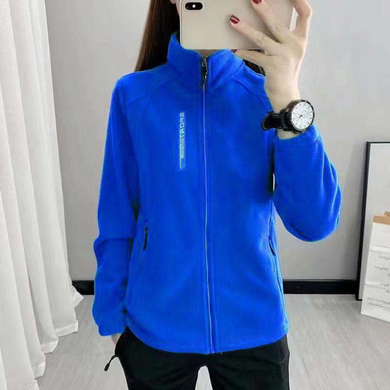 Casaco de lã de outono e inverno feminino casual casaco de lã gola alta cardigan grosso esportes ao ar livre quente com capuz top