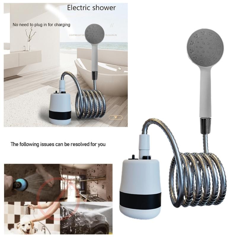 Portable Camping Shower Battery Powered Outdoor Camp Shower Pump Electric Rechargeable Handheld Shower Easy to Use