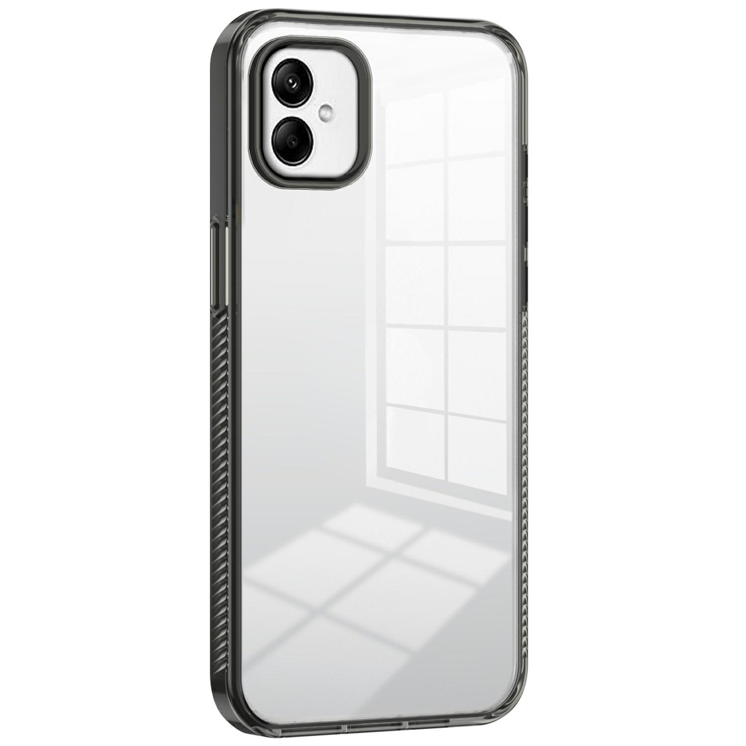 

For Samsung Galaxy A05 4G Clear Phone Case TPU PC Anti-Slip Drop-Proof Back Cover Black