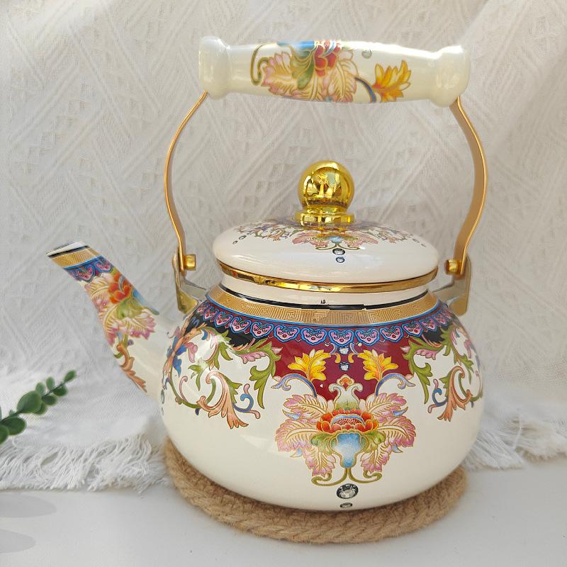 Thickened 2.5-liter Enamel Enamel Teapot Cool Kettle Milk Teapot Induction Cooker