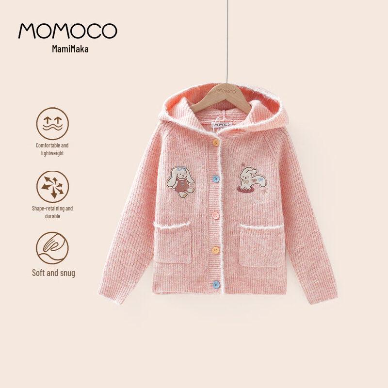MOMOCO Girls  Hooded Bunny Sweater Cardigan 110