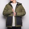 Adidas Colorblock Logo Print Hooded Down Jacket Men Outerwear Army-Green H23085