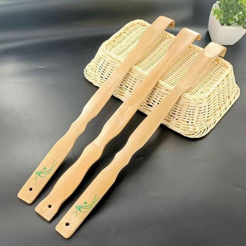 Bamboo Back Scratcher with Handle, Natural Wood Itch Relief Tool, Elderly Care Aid and Home Grooming Accessory
