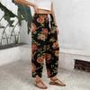 Women's Casual Straight Leg Wide Leg Drawstring Print Pants