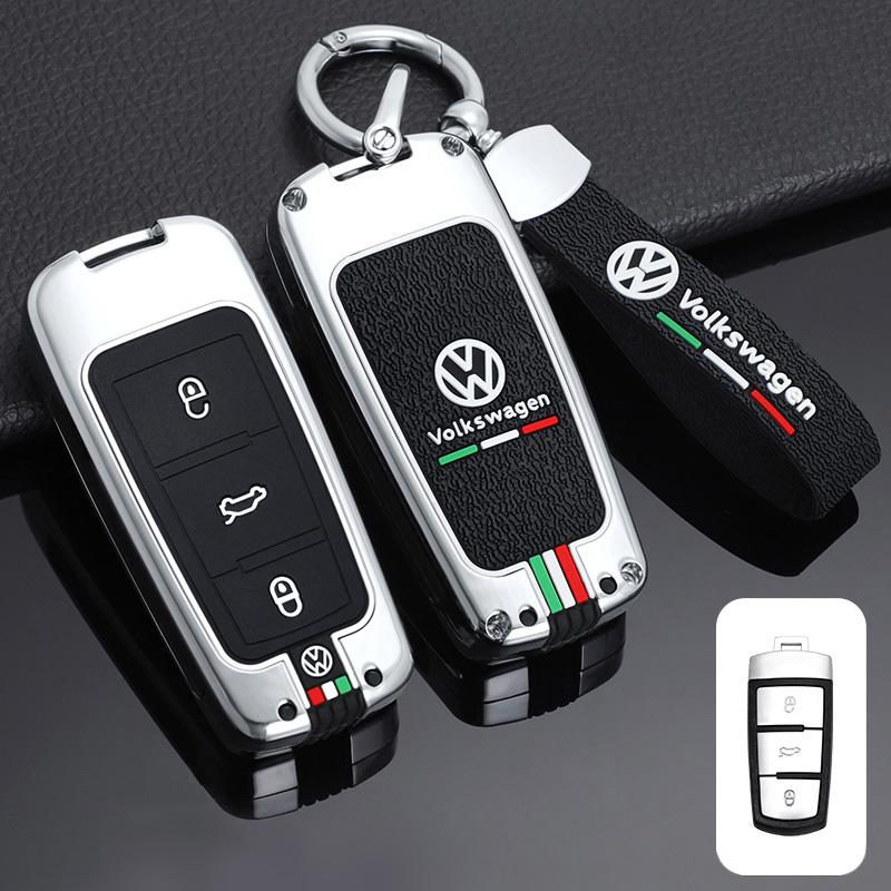 

2026 Hot For VW VOLKSWAGEN Zinc Alloy Leather Car Remote Key Cover Case Shell For Volkswagen VW Passat B6 B7 Magotan CC 3C 3C5 A