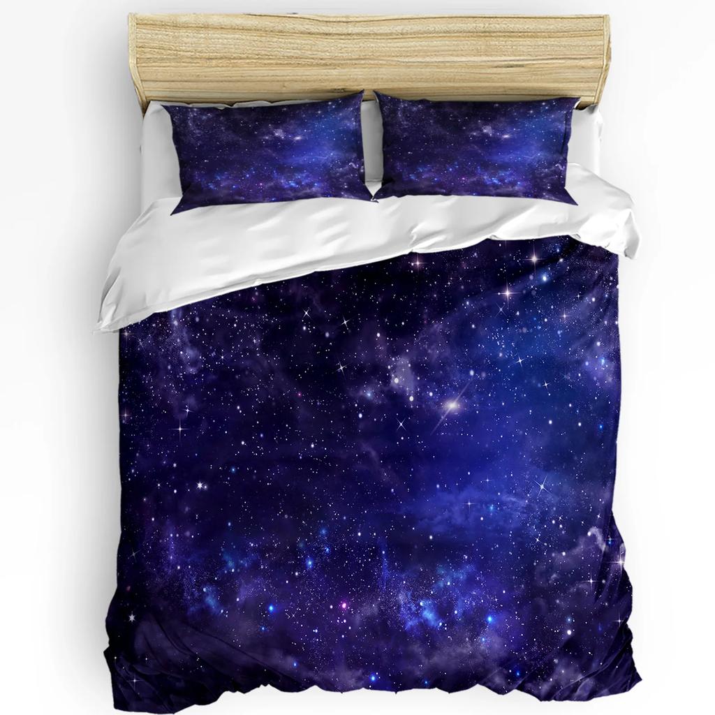 Night Bedding Collection For Bedroom Bed Home Star Filled Dark Sky Vivid Celestial Theme Cosmos Duvet Cover Quilt Cover And Pillowcase