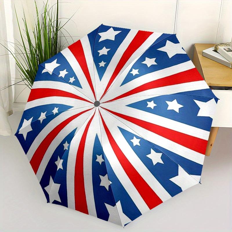 

One Patriotic Umbrella Featuring a Star Pattern - Sturdy Iron Structure And Plastic Grip, Vibrant Design, Stylish And Adorable (as the picture,Iron&8K)