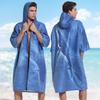 2025 Quick-Dry Hooded Swim Poncho with Zipper - Portable Bathrobe and Beach Towel