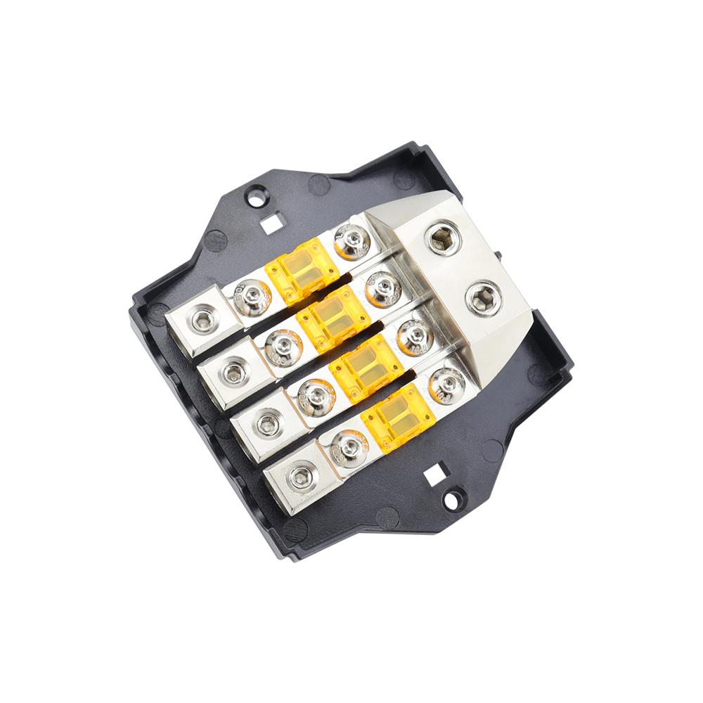 Car 4-Way 80A 32V Fuse Holder HiFi Auto Fuse Distribution Block Replacement