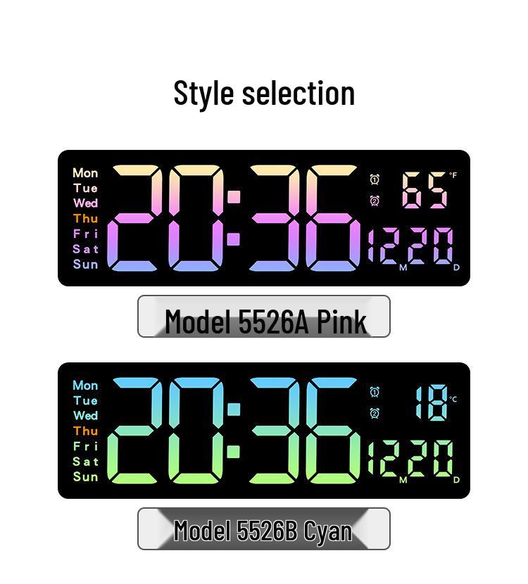 Large Electronic Wall Clock with Countdown & Multiple Alarms, Model 5526
