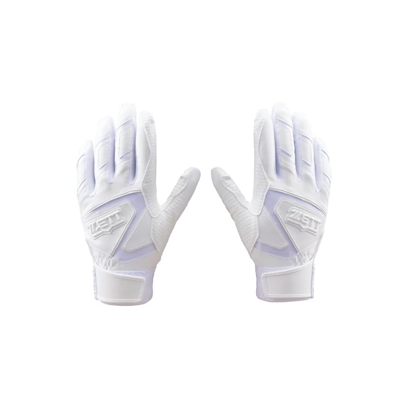ZETT Impact Batting Gloves, Pair, High School Level, White (1100), Size L, BG19202HS
