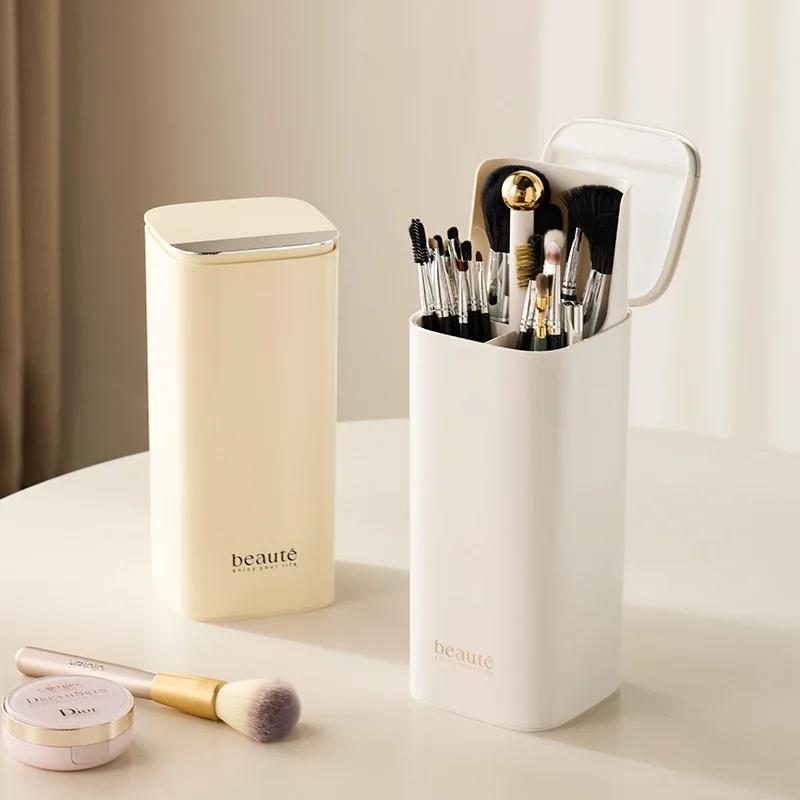 Automatický zvedací držák na make-up štětce Prachotěsný držák na make-up štětce Stolní nádoba na make-up nástroje Držák na rtěnku a tužku na obočí