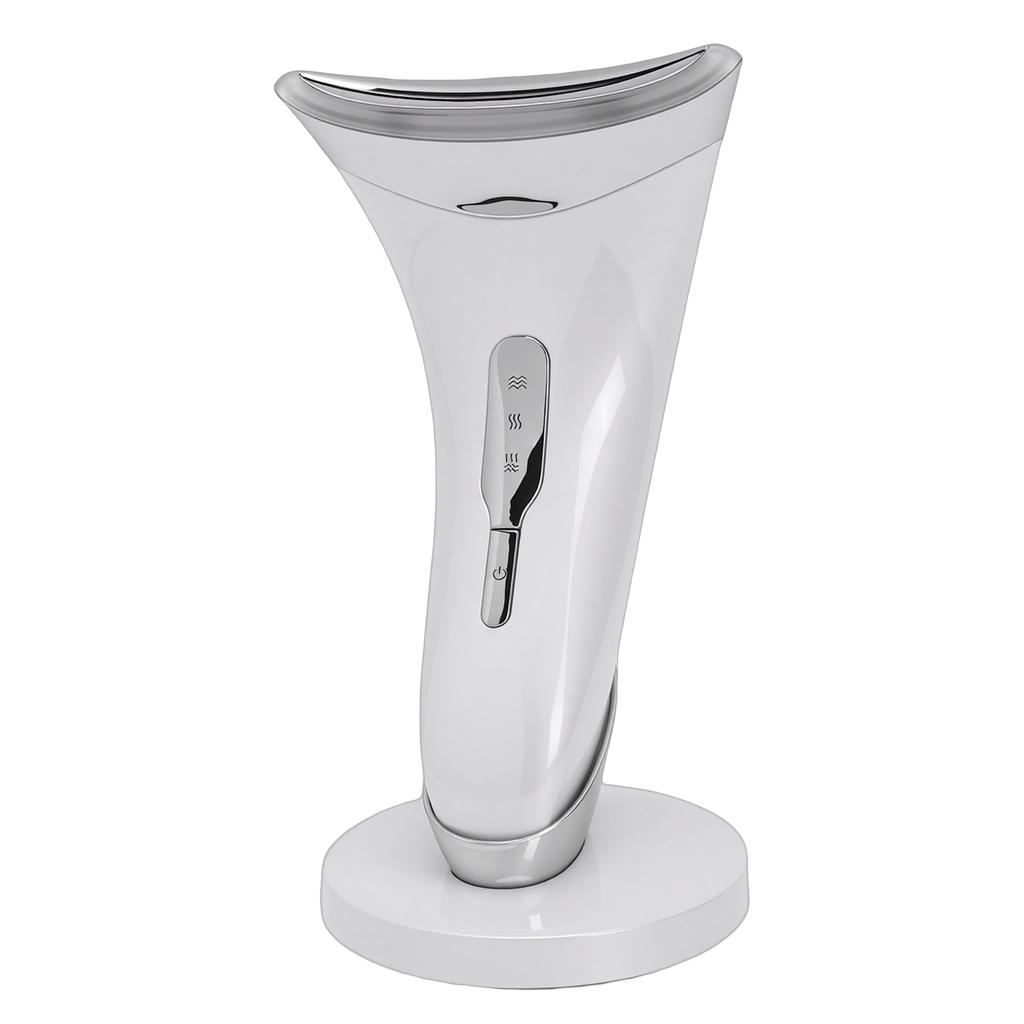LED Light Face Neck Massager 3 Colors Light 113 Fahrenheit Heating Vibrating Double Chin Lifting Neck Massager White
