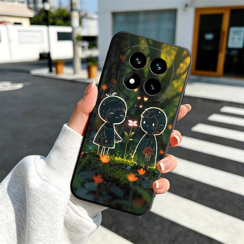 Style Peinture Enfant Mignon Naturel Coque de Téléphone Souple pour Xiaomi Redmi Note 12 13 14 15 Pro Plus 11 12S 11S 11T 10 4G Housse Noire Bac