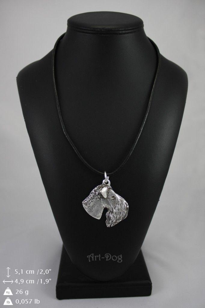 Kerry Blue Terrier, Irish Blue Terrier - Dog necklace in gift box, silver-plated locket for dog fan, striking pendant by Art-Dog brand