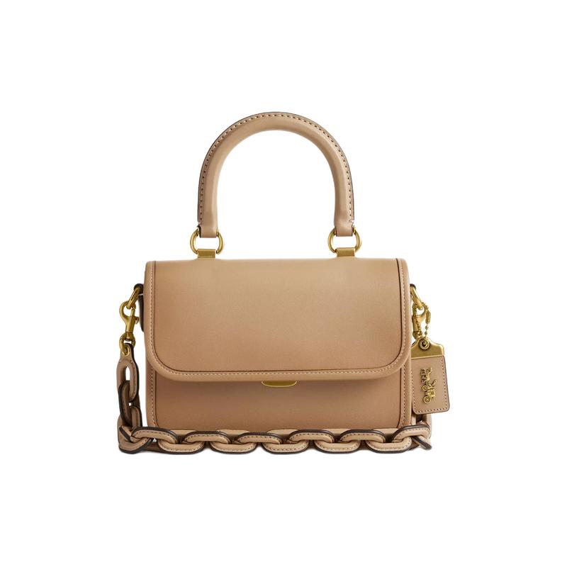 Coach Rogue 22 Solid Color Detachable Shoulder Strap with Handle Glove Tanned Hand Crossbody Shoulder Bag Small Women's Brass and Beige