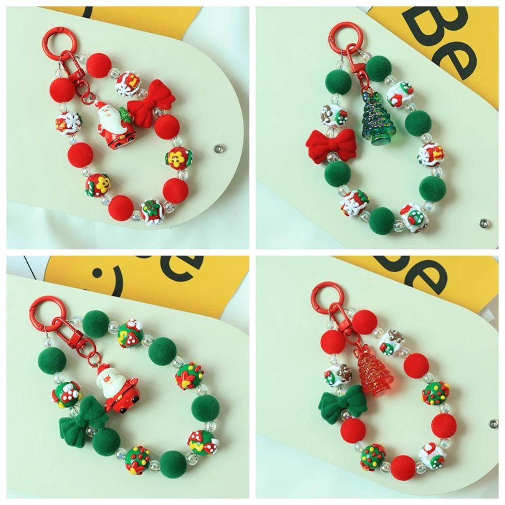 Bunte Handykette Weihnachten Perlenanhänger Lanyard Niedliche Handy-Handschlaufe
