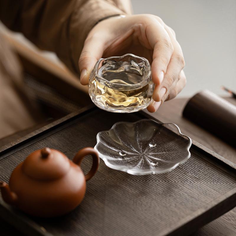 Japanischer Ästhetik Gletscher-Untersetzer Dicke Klare Glasuntersetzer für Getränke Teetassen