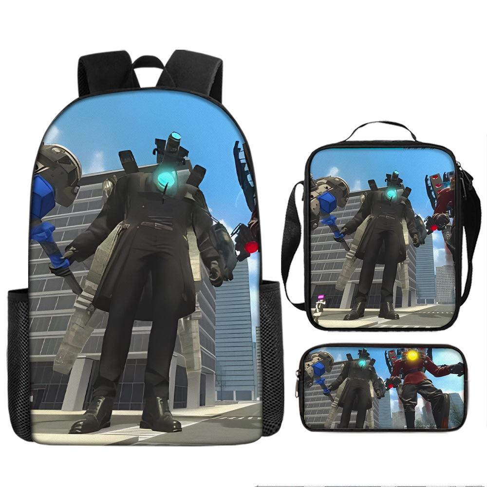 Toilet Man Spoof Schoolbag New Pupil Backpack Satchel Pencil Case