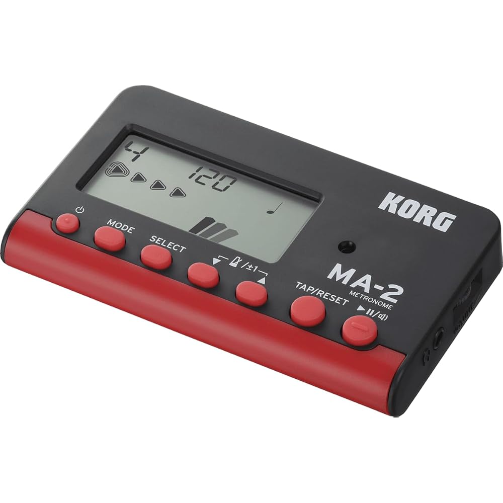 

KORG MA-2 Metronome (Black/Red) - Ideal for brass bands, orchestras, guitar, vocals, a cappella, and individual practice. 100 hours of continuous oper