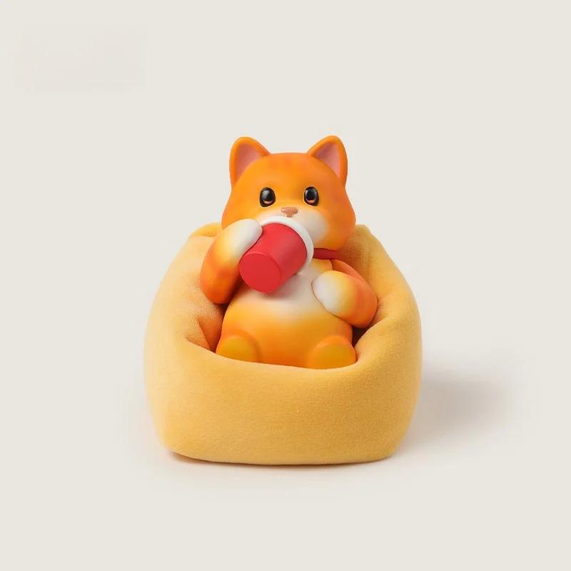 New Partyanimals Anime Figure Party Animal Lying Win Series Handmade Cute Cat Duck Collection Figure Desktop Ornament Toy Gifts