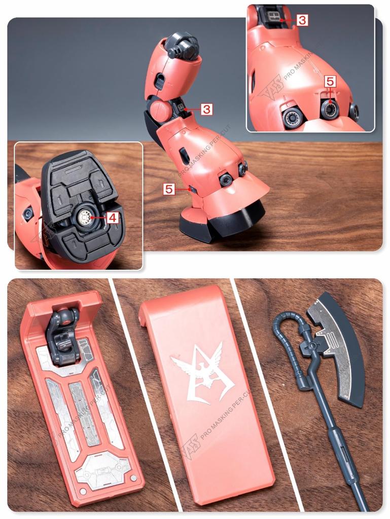 TAS High-Quality Metal Parts for HG, RG, EG, MG, MGSD, and PG Robots, Detail-Up Modifications (MG 1/100 Char's Zaku Ver. 2.0)