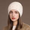Rabbit Hair Hat Winter Knitted Hat Women's Pullover Wool Hat