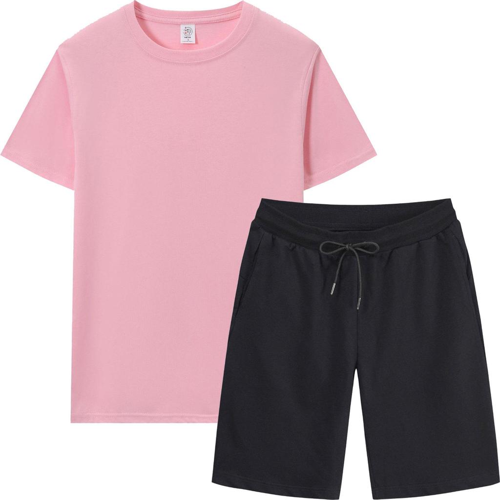 Men's Summer Sports Casual T-Shirt & Shorts Set - Breathable, Loose Fit, Short-Sleeved, Round Neck