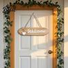 Rustic Hanging Door Decoration Wooden Welcome Pastoral Sign Decor Front Style Wall Halloween Hanger Ornament with Hemp Rope for