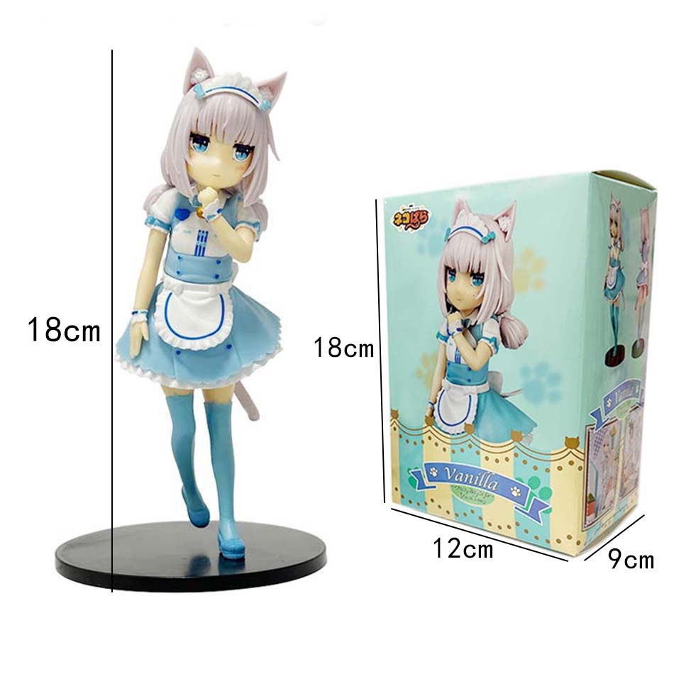 Sold Cat Maid Anime NEKOPARA Figure Chocolates Vanilla Pretty Cat Style Model PVC Static Child Toys Collectible Gift Doll