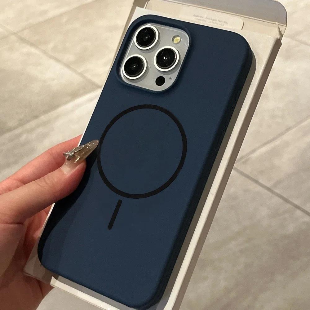 Luxury Liquid Silicone Case For iPhone 17 Pro 16 15 14 13 12 Pro Max 11 for Magsafe Magnetic Wireless Charging Shockproof Capa
